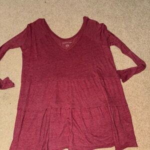 American Eagle Outfitters Maroon Tunic Top